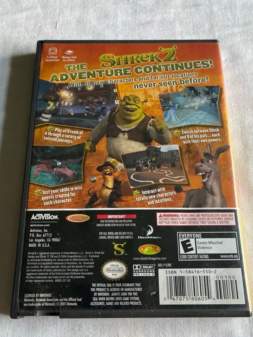 Nintendo Shrek 2 - Green and Orange GameCube Case Works